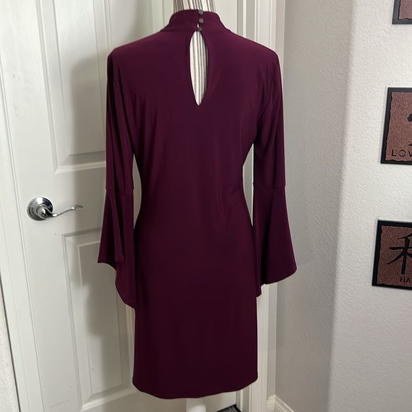 WHBM MOCK-NECK KNIT SOFT SHIFT BELL SLEEVE RICH PLUM SIZE S - Picture 10 of 14